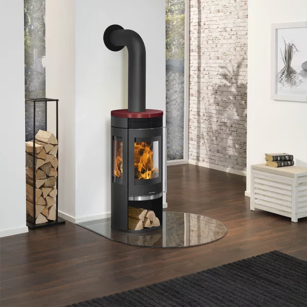 Mise en situation poêle à bois Oranier rota Tre 2.0 en fonctionnement
