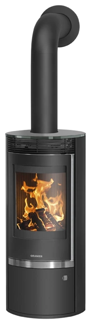 Oranier Rota Top 2.0 en acier noir avec dessus en verre