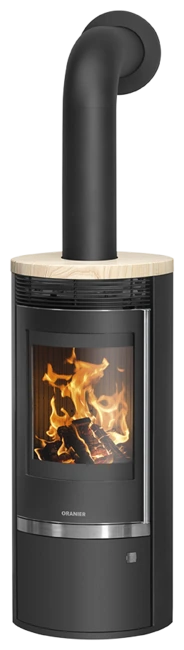 Oranier Rota Top 2.0 en acier noir avec dessus en pierre sable